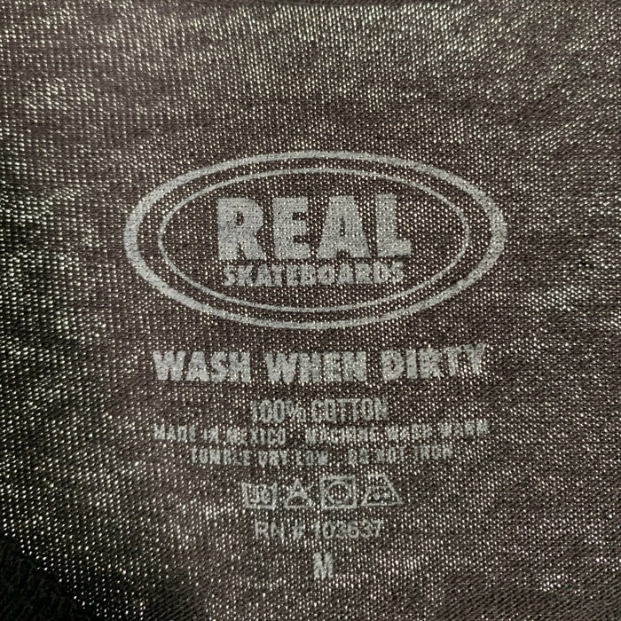 REAL SKATEBOARDS リアル スケートボード 4Q CONDITIONING フォーキュー コンディショニング 半袖 Tシャツ ブラック メキシコ製 Size M 福生店