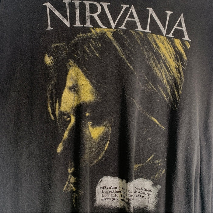 NIRVANA ニルヴァーナ KURT COBAIN カートコバーン 半袖 プリント Tシャツ ユーロブートレグ チャコールグレー Size L 福生店