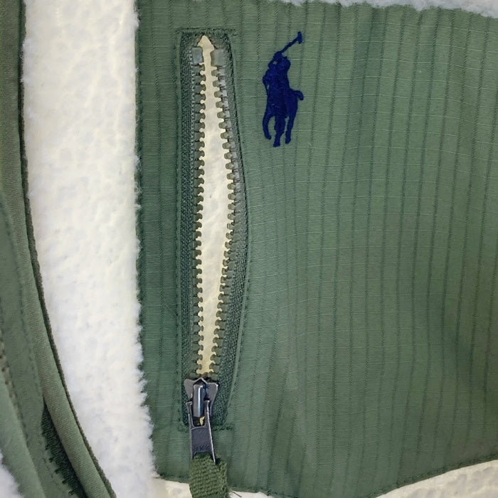 Polo Ralph Lauren ポロラルフローレン 防風フリースジャケット ホワイトxグリーン sizeS 瑞穂店