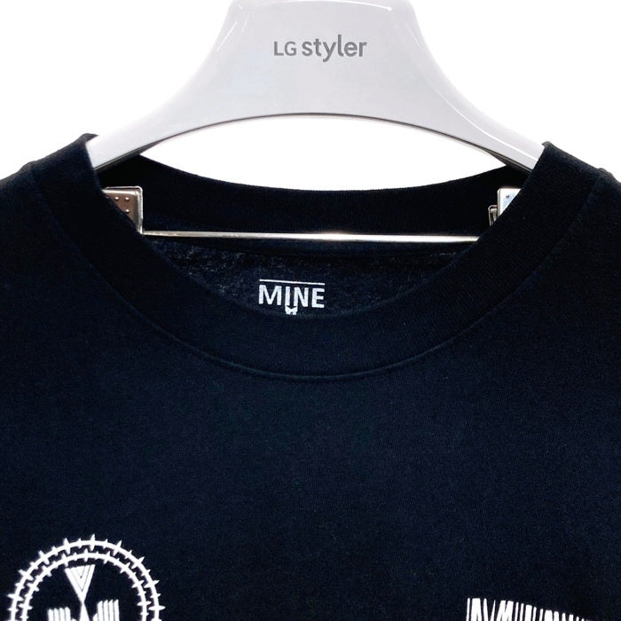 blackmeans ブラックミーンズ mine マイン ロングスリーブ プリントTシャツ ブラック Size 4 瑞穂店