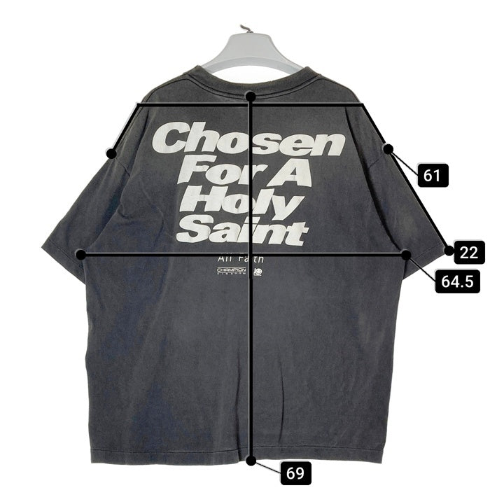 SAINT MICHAEL セントマイケル SM-YS1-0000-004 24AW CHOSEN Tee ETERNAL ヴィンテージ加工 Tシャツ ブラック sizeXL 瑞穂店