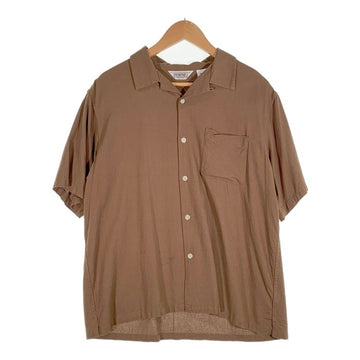 FIVE BROTHER ファイブブラザー LINEN RAYON ONE-OP S/S SHIRTS レーヨン リネン オープンカラーレーヨンシャツ ブラウン 152520 Size M 福生店
