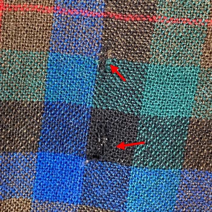 PENDLETON ペンドルトン 70's USA製 ウールシャツ エルボーパッチ ブルー×グリーン sizeM 瑞穂店
