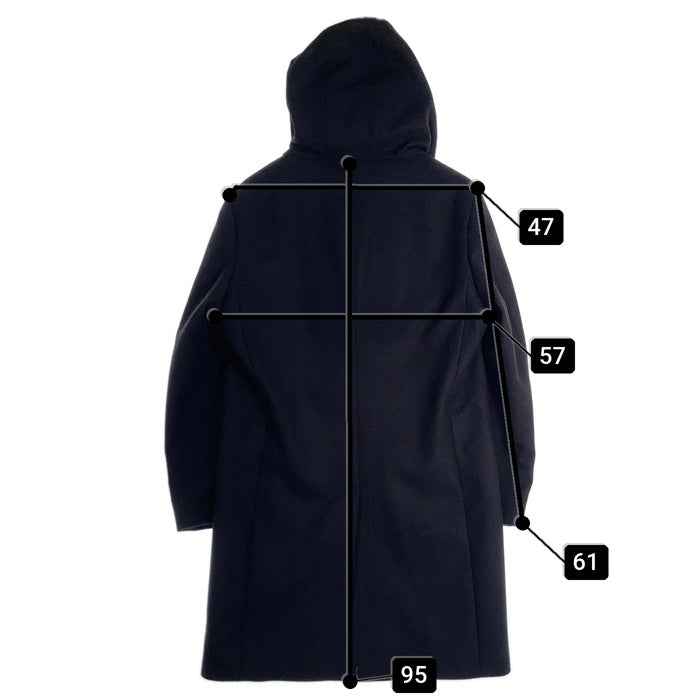 Calvin Klein PLATINUM カルバンクライン プラチナム ダブルブレスト フード ウールロングコート ブラック Size 36 福生店