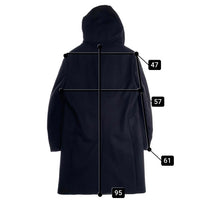 Calvin Klein PLATINUM カルバンクライン プラチナム ダブルブレスト フード ウールロングコート ブラック Size 36 福生店