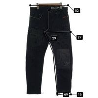 HYSTERIC GLAMOUR ヒステリックグラマー ブラックデニムパンツ スタッズ ダメージ/リペア加工 02191AP09 Size 30 福生店