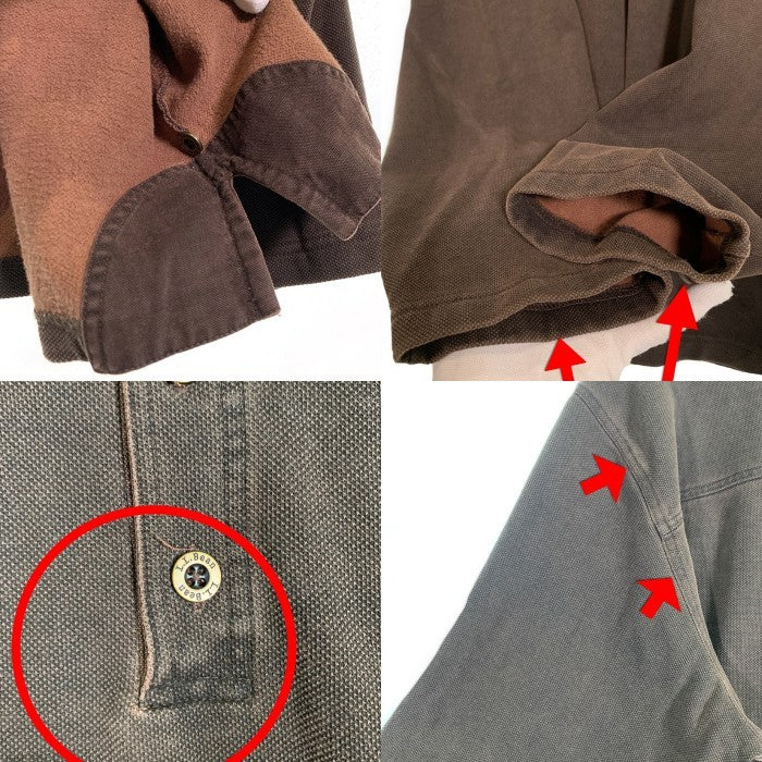 L.L.Bean エルエルビーン 鹿の子 ヘンリーネック ロングスリーブカットソー ブラウン Size XXL 福生店