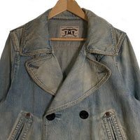 TMT ティーエムティー ダメージ/ウォッシュ加工 デニムピーコート ジャケット インディゴ TUK-F1206 Size L 福生店