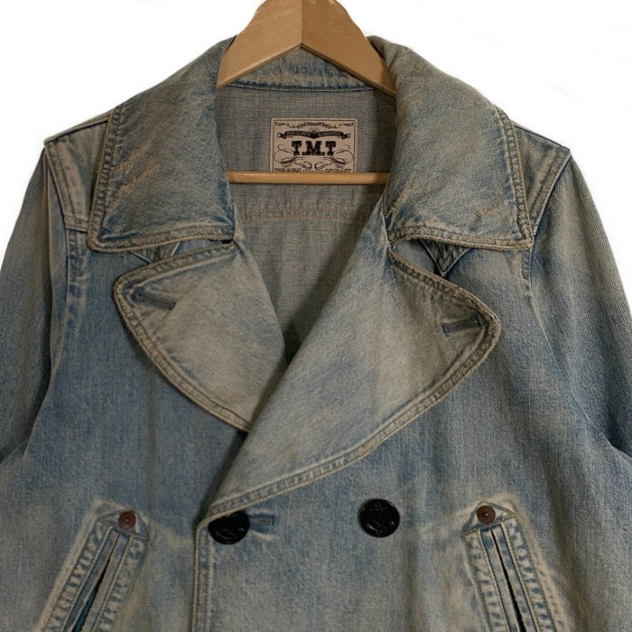 TMT ティーエムティー ダメージ/ウォッシュ加工 デニムピーコート ジャケット インディゴ TUK-F1206 Size L 福生店
