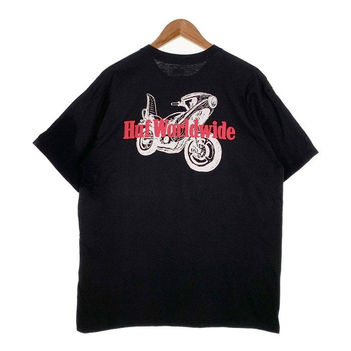 HUF ハフ フロッキープリント Tシャツ ブラック Size L 福生店