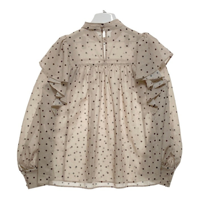 rienda リエンダ フリルショルダードットブラウス ベージュ sizeF 瑞穂店