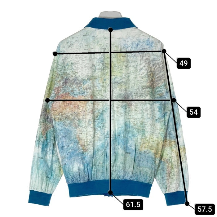 Tyvek タイベック 地図柄 YKKジップ ぺーパージャケット ブルー sizeS 瑞穂店