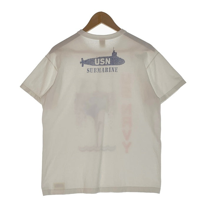 TOY'S McCOY トイズマッコイ SNOOPY TEE U.S.NAVY SUBMARINE スヌーピー プリントTシャツ 前V ホワイト Size L 福生店