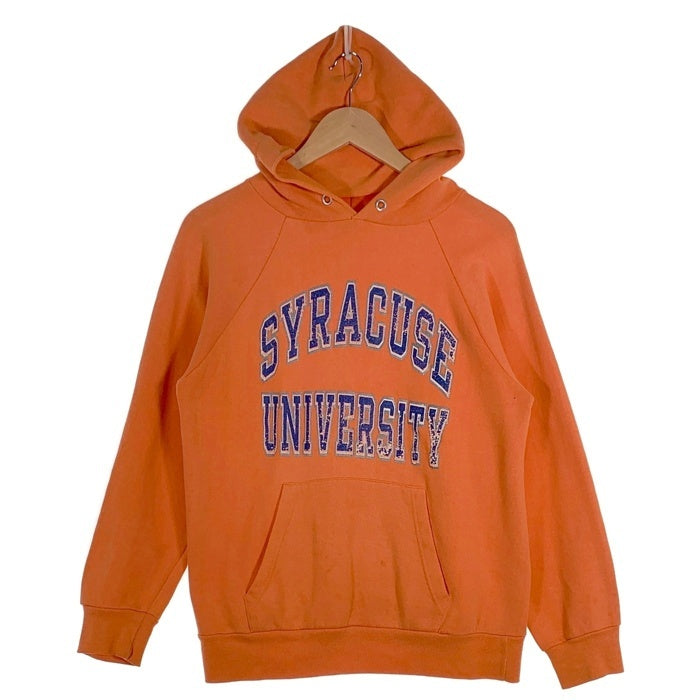 80's Champion チャンピオン SYRACUSE UNIVERSITY シラキュース大学 カレッジプリント プルオーバーフーディー パーカー トリコタグ後期 オレンジ USA製 Size L 福生店
