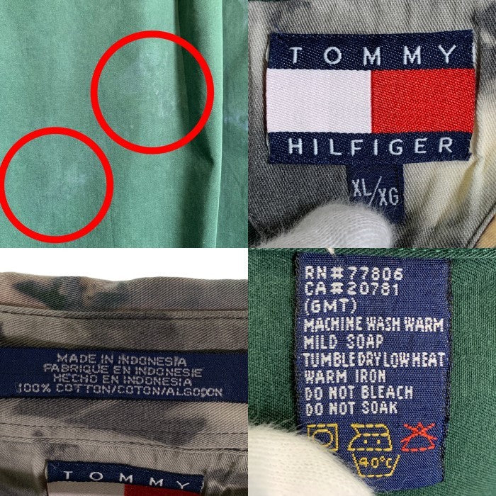 TOMMY HILFIGER トミーヒルフィガー ブリーチ ボタンダウン コットンシャツ グリーン Size XL 福生店