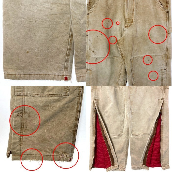 Carhartt カーハート R02 BRN USA製 ダブルニー 裏キルティング オーバーオール ブラウン size34x30 瑞穂店