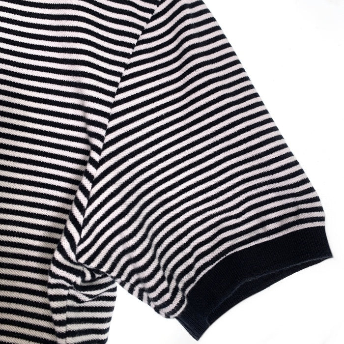 PRADA SPORT プラダスポーツ 鹿の子 ボーダーポロシャツ 半袖 ブラック ホワイト コットン SJJ888 2011 Size M 福生店