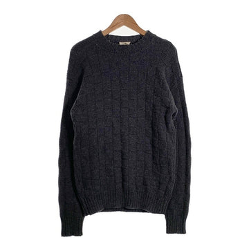 noyoco ノヨコ メリノウール ブロックチェック ニットセーター チャコールグレー Size S 福生店