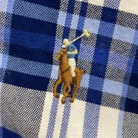 RALPH LAUREN ラルフローレン 半袖 コットン チェック ボタンダウンシャツ ブルー Size2XB 瑞穂店