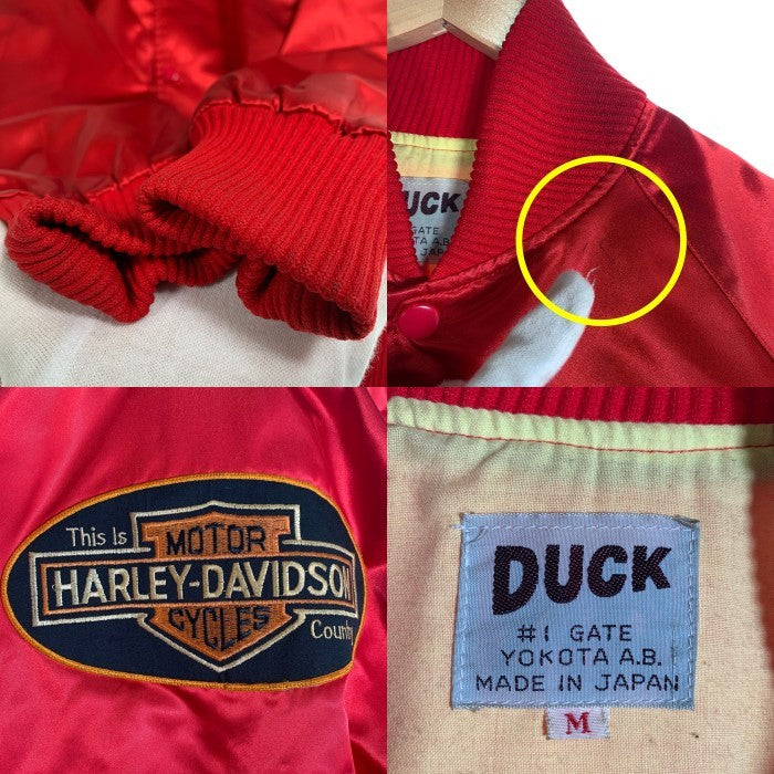 60's~ DUCK ダック スーベニアジャケット スカジャン Harley-Davidson DUCK商会 レッド Size M 福生店