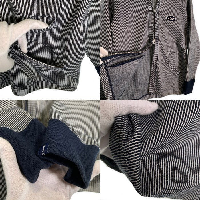 LOOPWHEELER ループウィラー 受注会限定 ヒッコリー 吊り天笠 ジップ カーディガン 南方スペシャル ヒッコリー ストライプ Size S 福生店