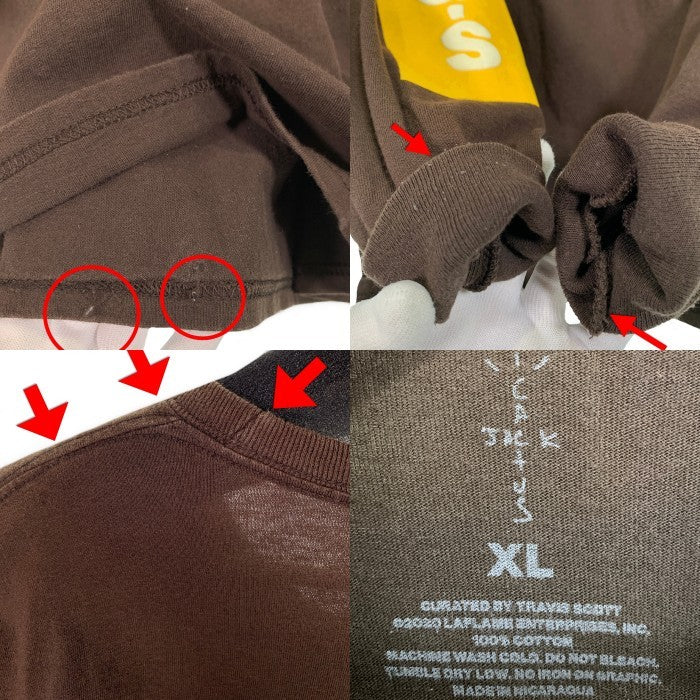 Cactus Jack カクタスジャック 20AW McDonald's マクドナルド Souvenir L/S Tee スーベニアロングスリーブTシャツ ブラウン Size XL 福生店