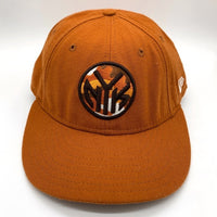 90's New Era ニューエラ 59FIFTY LOW PROFILE NBA ニューヨーク・ニックス ウールベースボールキャップ ダークオレンジ USA製 Size 7 1/4 (57.7cm) 福生店