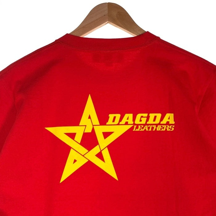 Dagda Leathers ダグダレザーズ プリントTシャツ 袖刺繡 レッド 旧マッコイ 滝沢氏 1 Size M 福生店
