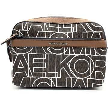 MICHAEL KORS マイケルコース PVCレザーロゴプリント ショルダーバッグ ブラウン 37H1LCOC5R 福生店
