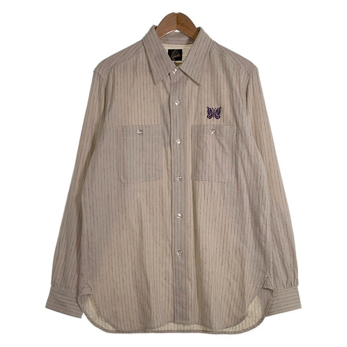 Needles ニードルズ コットン リネン ストライプシャツ アイボリー NS230 Size S 福生店
