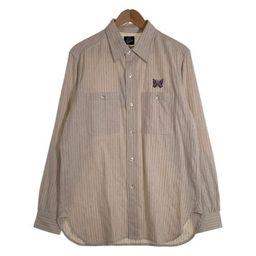 Needles ニードルズ コットン リネン ストライプシャツ アイボリー NS230 Size S 福生店