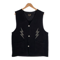 Vin & Age ヴィンアンドエイジ TYPE VRV2 Naughty Rug Vest 稲妻刺繍 コットンラグ チマヨ型ベスト ブラック Size XXL 福生店