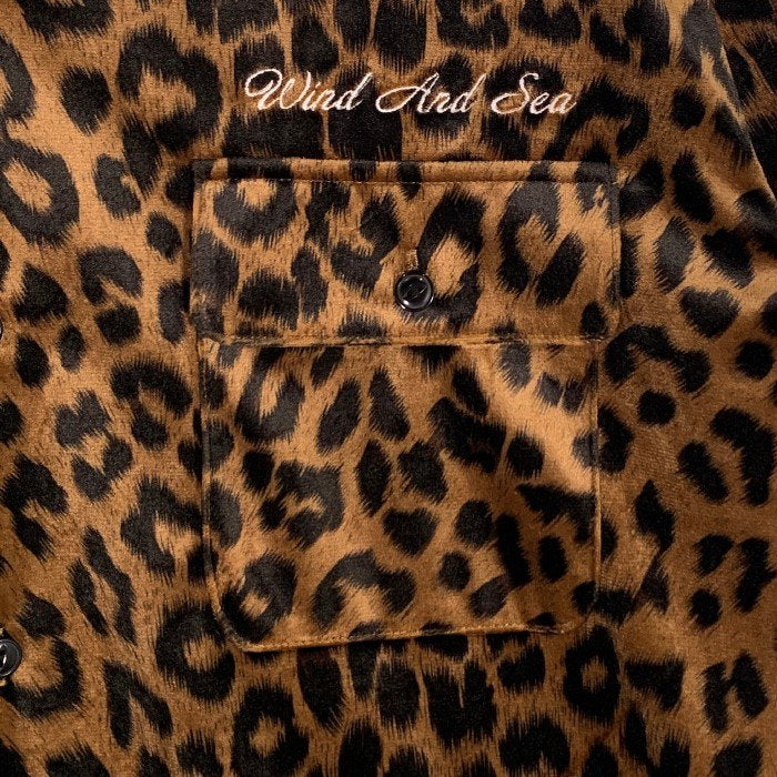 WIND AND SEA ウィンダンシー 24SS Brushed Leopard Open Collar Shirt ブラッシュ レオパード  オープンカラーシャツ ブラウン Size XL 福生店