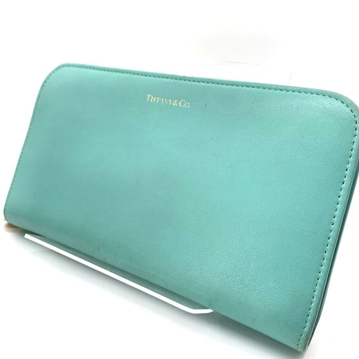 TIFFANY&Co. ティファニー ラウンドファスナー レザーウォレット 長財布 ティファニーブルー 福生店
