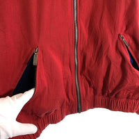 80’s L.L.Bean エルエルビーン スタンドカラー コットンキャンバスジップアップジャケット ウールチェックライナー レッド Size M 福生店