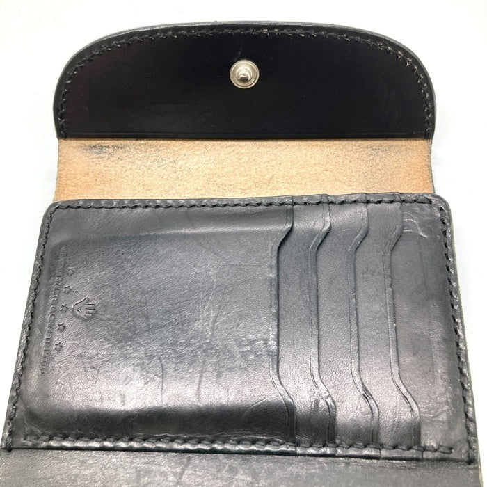 MOTO モト 二つ折り レザー ミドルウォレット ブラック 瑞穂店