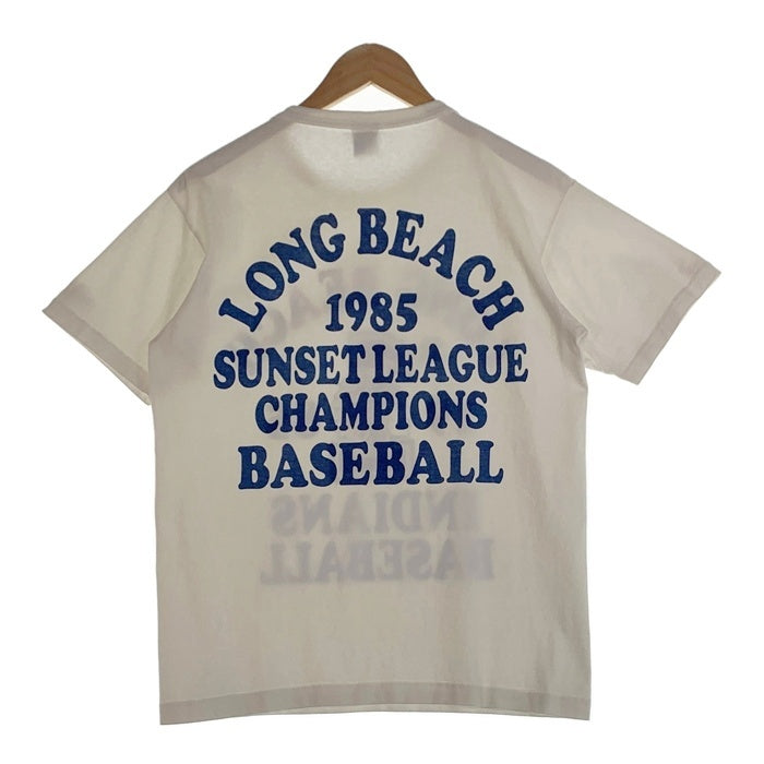 Champion チャンピオン T1011 LONG BEACH INDIANS BASEBALL プリント ヘビーウェイト 半袖 Tシャツ ホワイト USA製 Size M 福生店