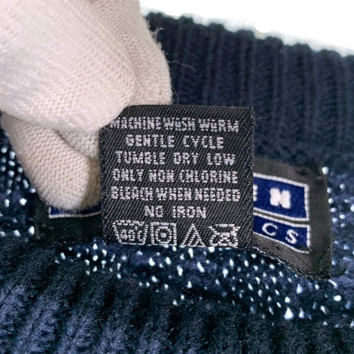JANTZEN ジャンセン 格子柄 アクリルニットセーター ネイビー メキシコ製 Size L 福生店