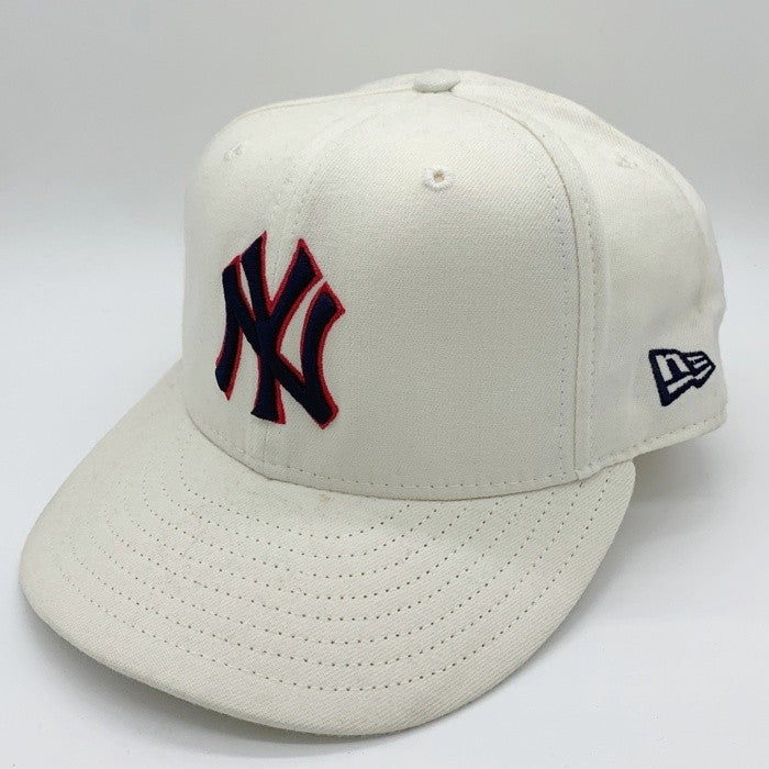 90's New Era ニューエラ 59FIFTY MLB ニューヨーク・ヤンキース ウールベースボールキャップ ホワイト USA製 Size 7 3/8 (58.7cm) 福生店