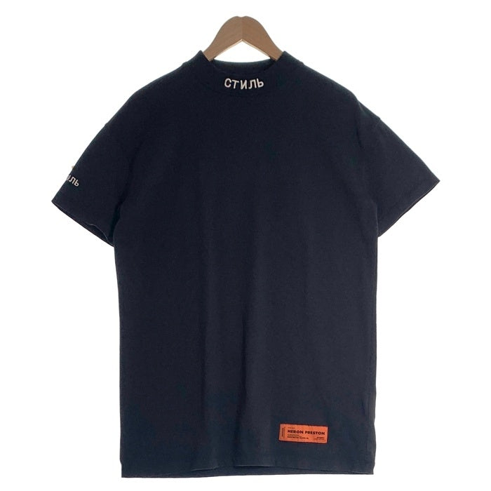 Heron Preston ペロンプレストン Logo Patch Mockneck Tee モックネック 半袖 Tシャツ キリル文字刺繡 ブラック HMAA012S20913011 Size XS 福生店