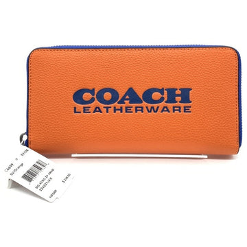 COACH コーチ C6699 ラウンドファスナーレザーウォレット 長財布 オレンジ 福生店