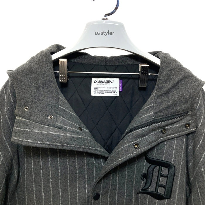 DOUBLE STEAL ダブルスティール 中綿ジャケット ピンストライプ グレー sizeXL 瑞穂店