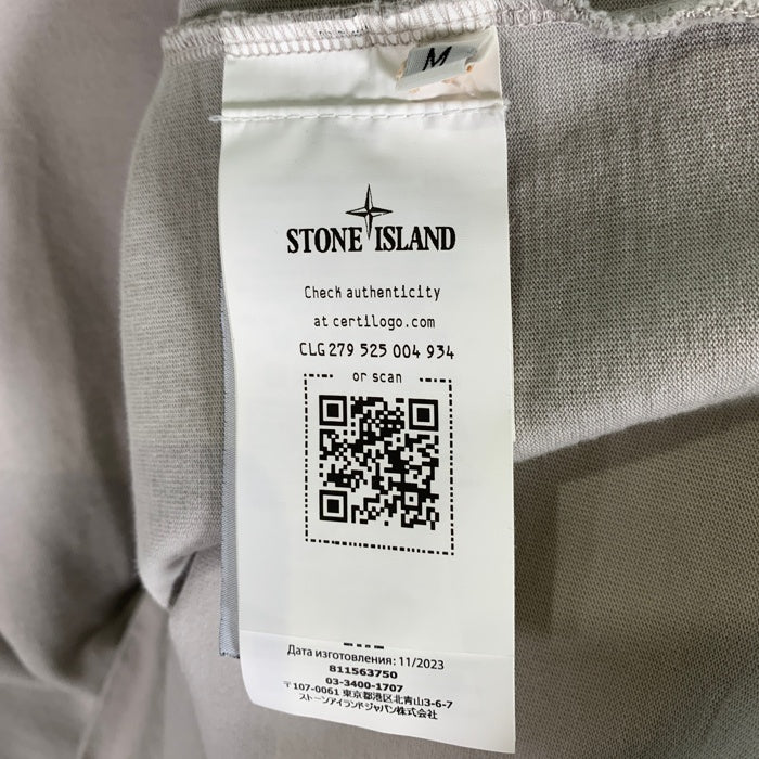 STONE ISLAND ストーンアイランド HEAVY COTTON JERSEY SWEAT SHIRT ヘビーコットンジャージー スウェットシャツ ロングスリーブTシャツ セメント 811563750 Size M 福生店