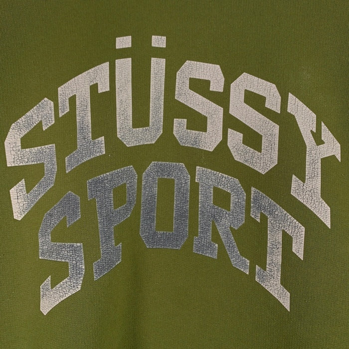 STUSSY ステューシー BIG CRACKLE SPORT CREW クルーネックスウェットトレーナー グリーン 118537 Size L 福生店