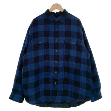 puritan ピューリタン quilted fabric Flannnel Shirts キルティング フランネルシャツ ブルー Size L 福生店
