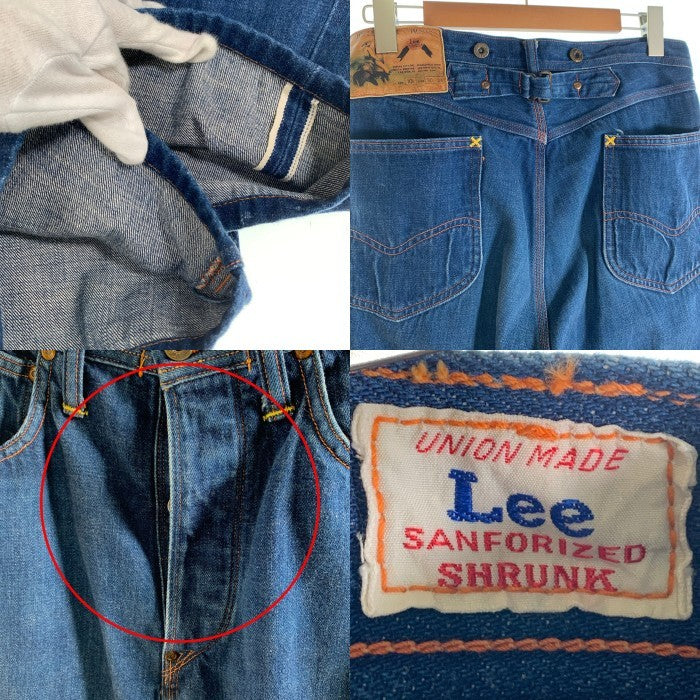 Lee リー REAL VINTAGE COWBOY カウボーイ 1930年モデル ボタンフライ シンチバック ドーナツボタン 赤耳 セルビッチ デニムパンツ インディゴ 14101 Size 30 福生店