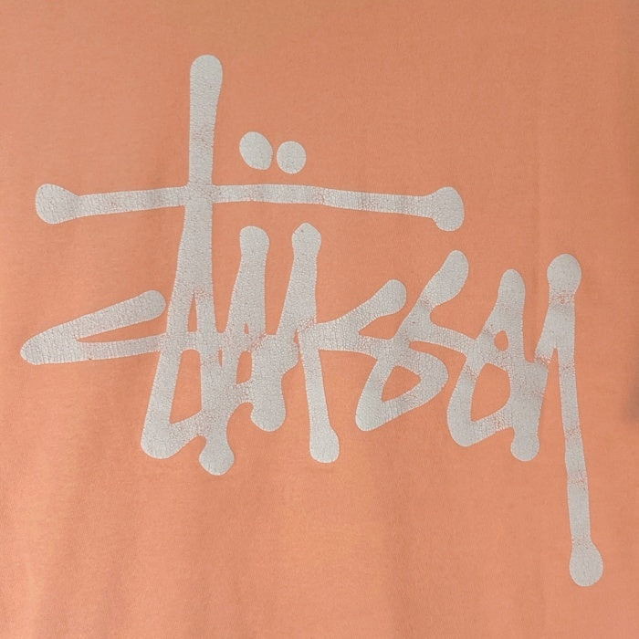 STUSSY ステューシー メキシコ製 ショーンフォント Tシャツ サーモンピンク sizeM 瑞穂店