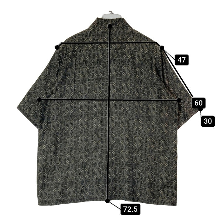 Needles ニードルズ S/S Classic Shirt CU/C Geometric Jq. ショートスリーブ クラシックシャツ オープンカラー 総柄 ジャカード グレー MR122 Size M 瑞穂店
