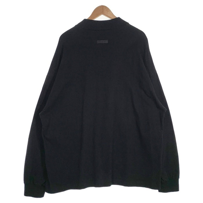 FOG ESSENTIALS エッセンシャルズ フロントアーチラバーロゴプリント モックネック ロングスリーブTシャツ ブラック Size M 福生店