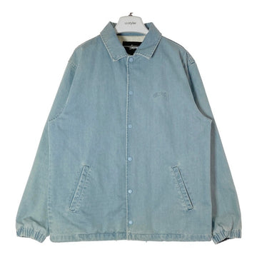 STUSSY ステューシー 315102 ショーンフォント刺繡 デニムコーチジャケット ライトブルー SizeL 瑞穂店